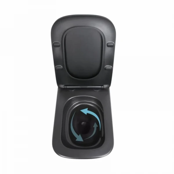 Унітаз підвісний Qtap Tern New Ultra Quiet безобідковий з сидінням Soft-close MATT BLACK QT17332303ASMB
