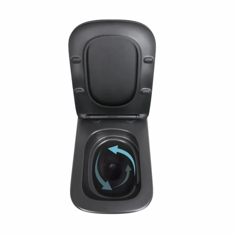 Унітаз підвісний Qtap Tern New Ultra Quiet безобідковий з сидінням Soft-close MATT BLACK QT17332303ASMB