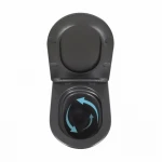 Унітаз підвісний Qtap Robin New Ultra Quiet безобідковий з сидінням Soft-close MATT BLACK QT13332381АSMB
