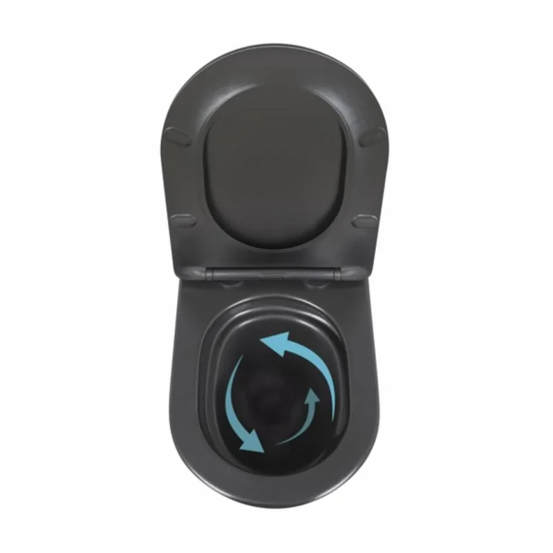 Унитаз подвесной Qtap Robin New Ultra Quiet с сиденьем с сиденьем Soft-Close MATT BLACK QT13332381АSMB