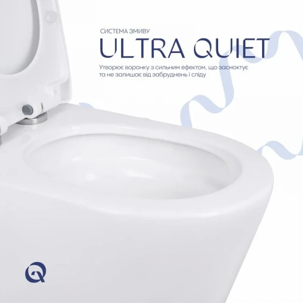Унітаз-моноблок підлоговий Qtap Swan Ultra Quiet безобідковий з сидінням Soft-close WHITE QT16226080AW