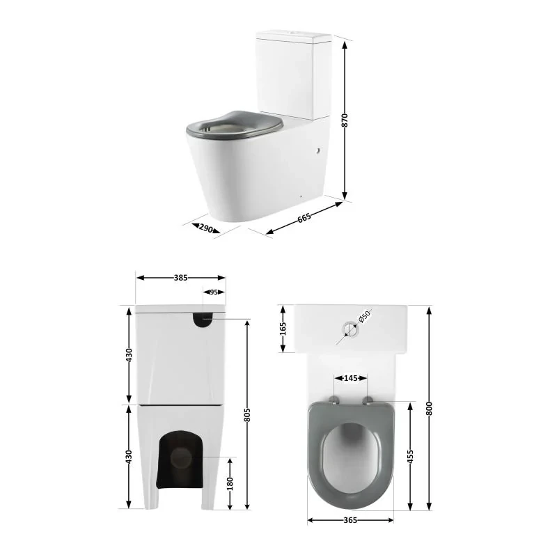 Унитаз напольный Qtap Freedom инклюзивный Rimless безободковый с сиденьем Soft-Close WHITE QT22226098W