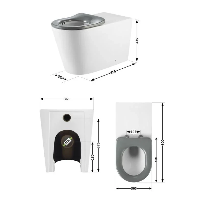 Унитаз напольный Qtap Freedom инклюзивный безбачковый Rimless безободковый с сиденьем Soft-close WHITE QT22223368W