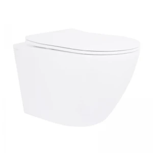 Унитаз напольный Qtap Robin безбачковый Ultra Quiet безободковый с сиденьем Soft-close WHITE QT13223381AW