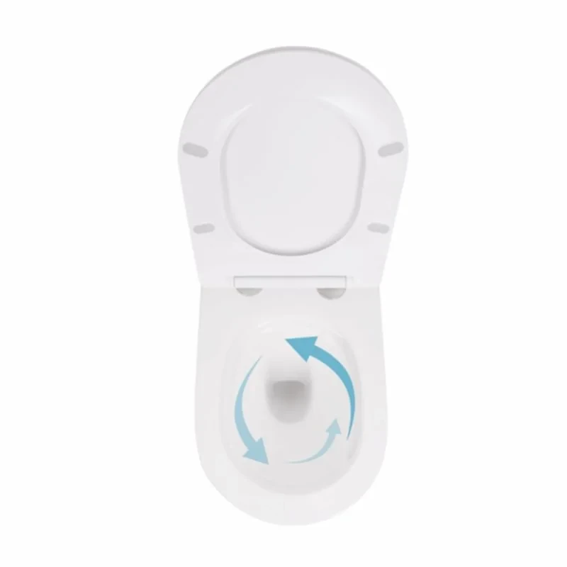 Унитаз напольный Qtap Robin безбачковый Ultra Quiet безободковый с сиденьем Soft-close WHITE QT13223381AW