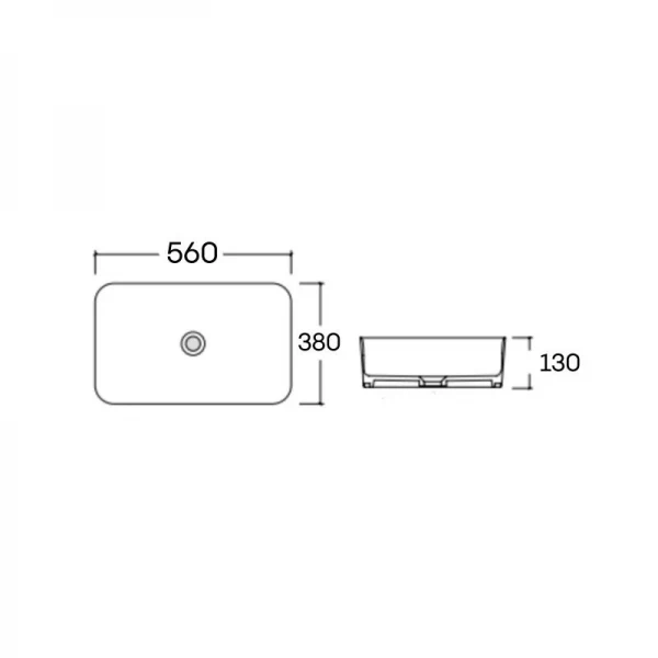 Раковина накладная Qtap Virgo N прямоугольная без донного клапана WHITE QT18116308W