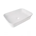 Раковина накладная Qtap Virgo N прямоугольная без донного клапана WHITE QT18116308W
