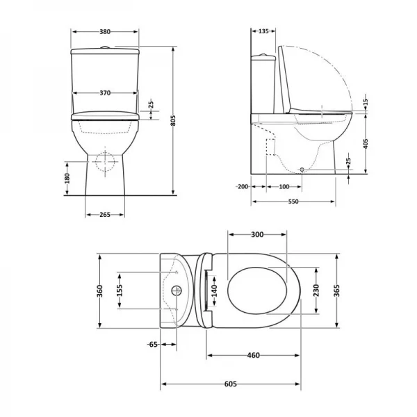 Унітаз підлоговий Qtap Grand Ultra Quiet безобідковий з сидінням Soft-close WHITE QT26228301W