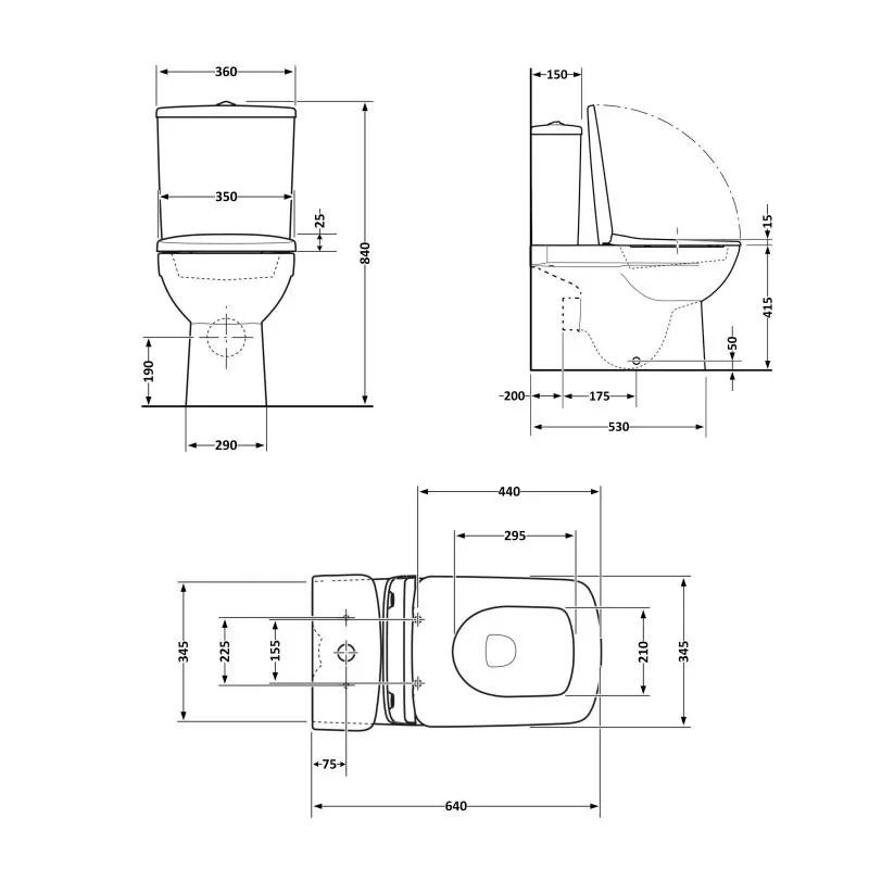 Унітаз підлоговий Qtap Stenava Rimless безобідковий з сидінням Soft-close WHITE QT27228303W