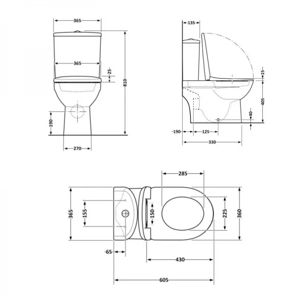 Унітаз підлоговий Qtap Dove Rimless безобідковий з сидінням Soft-close WHITE QT06228380BW