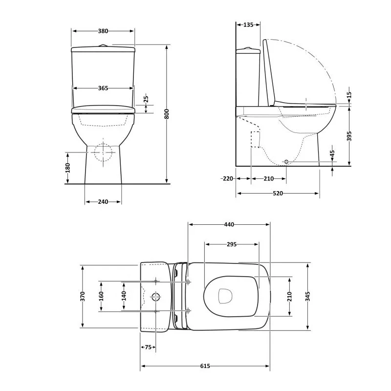 Унітаз підлоговий Qtap Aries Rimless безобідковий з сидінням Soft-close WHITE QT03228302W