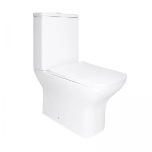 Унітаз підлоговий Qtap Aries Rimless безобідковий з сидінням Soft-close WHITE QT03228302W