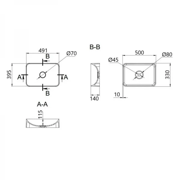 Раковина-чаша Qtap Robin 600x390x150 White QT13112143PW