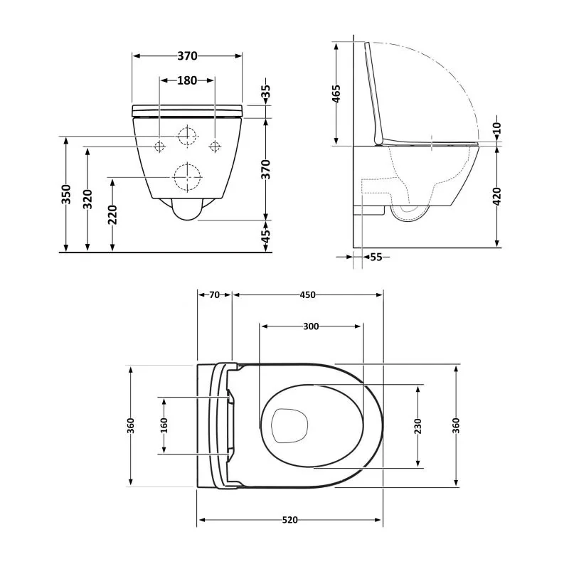 Унітаз підвісний Qtap Robin Ultra Quiet безобідковий з сідінням Soft-close 520x365x365 мм WHITE