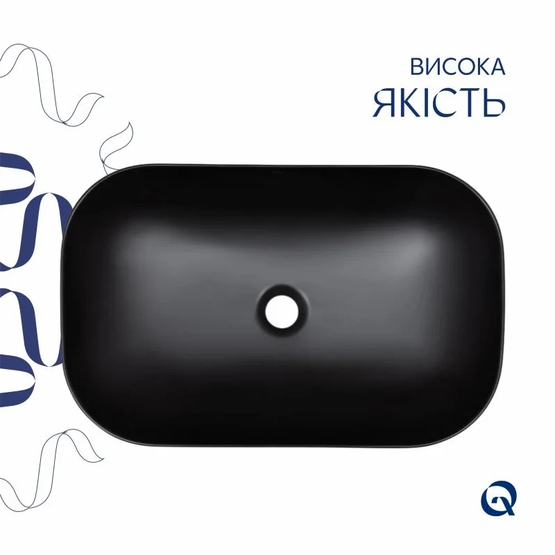 Раковина-чаша Qtap Robin 600x390x150 Matt black QT132143PMBMBN