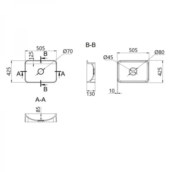 Раковина Qtap Nando LT 500х420х130 White QT12116146AW