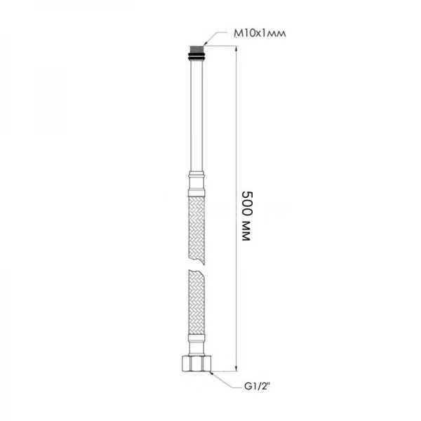 Шланг для подключения смесителя Thermo Alliance Standart (пара) 50 см NYLON M10x1/2