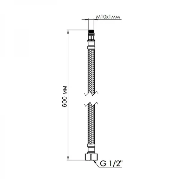 Шланг для подключения смесителя Thermo Alliance Standart (пара) 60 см NYLON M10x1/2
