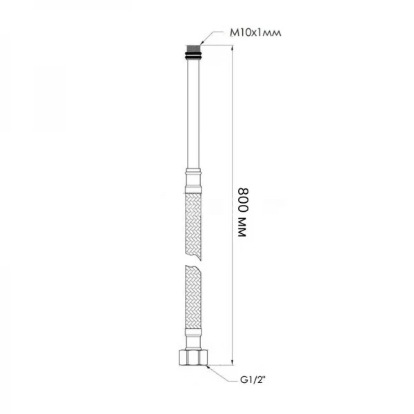 Шланг для подключения смесителя Thermo Alliance Standart (пара) 80 см NYLON M10x1/2
