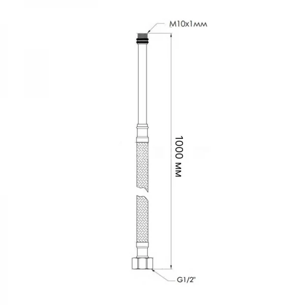 Шланг для подключения смесителя Thermo Alliance Standart (пара) 100 см NYLON M10x1/2