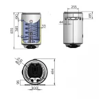 Водонагреватель электрический комбинированный Thermo Alliance вертикальный 80 л. т.о. 0,24 кв.м левый, мокрый ТЭН 2,0 кВт (CWH 8044 4S L)