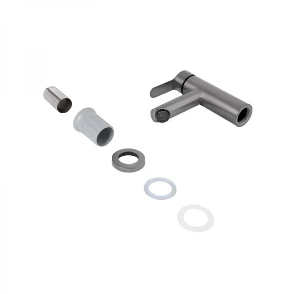 Смеситель для раковины Brinex Pure 001F низкий  Graphite BRIPUR001FGRP