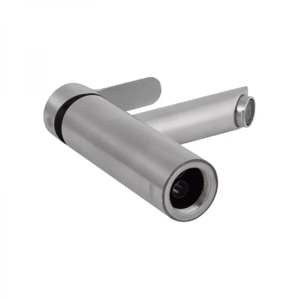 Смеситель для раковины Brinex Pure 001F низкий  Nickel BRIPUR001FNKL