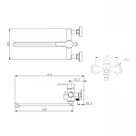 Смеситель для ванны Brinex Pure 005 с длинным поворотным изливом (с душевым гарнитуром) Nickel BRIPUR005NKL