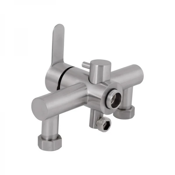 Смеситель для ванны Brinex Pure 005 с длинным поворотным изливом (с душевым гарнитуром) Nickel BRIPUR005NKL