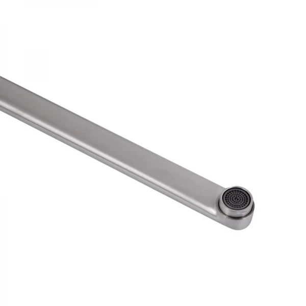 Смеситель для ванны Brinex Pure 005 с длинным поворотным изливом (с душевым гарнитуром) Nickel BRIPUR005NKL