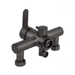 Смеситель для ванны Brinex Pure 005 с длинным поворотным изливом (с душевым гарнитуром) Graphite BRIPUR005GRP