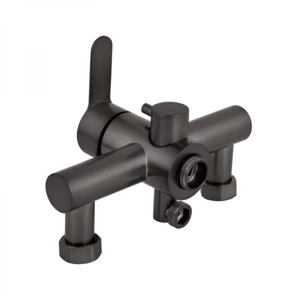 Смеситель для ванны Brinex Pure 005 с длинным поворотным изливом (с душевым гарнитуром) Graphite BRIPUR005GRP