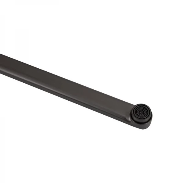 Смеситель для ванны Brinex Pure 005 с длинным поворотным изливом (с душевым гарнитуром) Graphite BRIPUR005GRP