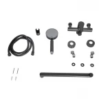 Смеситель для ванны Brinex Pure 005 с длинным поворотным изливом (с душевым гарнитуром) Graphite BRIPUR005GRP