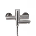 Смеситель для ванны Brinex Pure 006 с поворотным изливом (с душевым гарнитуром) Nickel BRIPUR006NKL