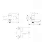 Смеситель для ванны Brinex Pure 006 с поворотным изливом (с душевым гарнитуром) Graphite BRIPUR006GRP