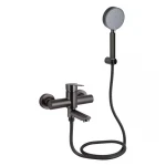 Смеситель для ванны Brinex Pure 006 с поворотным изливом (с душевым гарнитуром) Graphite BRIPUR006GRP