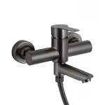 Смеситель для ванны Brinex Pure 006 с поворотным изливом (с душевым гарнитуром) Graphite BRIPUR006GRP