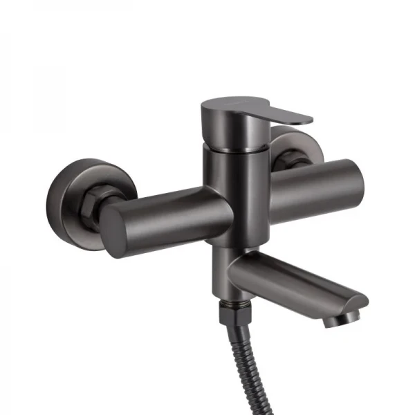 Смеситель для ванны Brinex Pure 006 с поворотным изливом (с душевым гарнитуром) Graphite BRIPUR006GRP