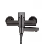 Смеситель для ванны Brinex Pure 006 с поворотным изливом (с душевым гарнитуром) Graphite BRIPUR006GRP