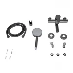 Смеситель для ванны Brinex Pure 006 с поворотным изливом (с душевым гарнитуром) Graphite BRIPUR006GRP