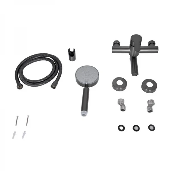 Смеситель для ванны Brinex Pure 006 с поворотным изливом (с душевым гарнитуром) Graphite BRIPUR006GRP