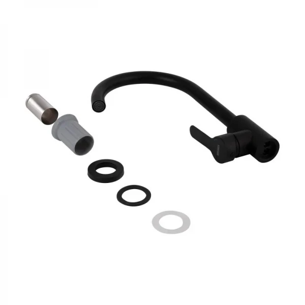 Смеситель для кухни Brinex Pure 015F U-образный  Black Matt BRIPUR015FBLM