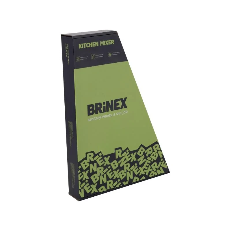 Смеситель для кухни Brinex Pure 015F U-образный  Black Matt BRIPUR015FBLM
