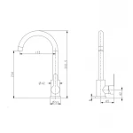 Смеситель для кухни U-образный Brinex Pure 015F U-образный  Graphite BRIPUR015FGRP