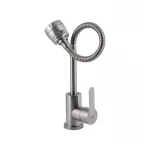 Смеситель для кухни Brinex Pure 015F41 с гибким изливом   Nickel BRIPUR015F41NKL