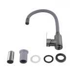 Смеситель для кухни Brinex Pure 015F3 с гибким изливом   Graphite/Grey BRIPUR015F3GRG
