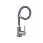 Смеситель для кухни Brinex Pure 015F3 с гибким изливом   Nickel/Grey BRIPUR015F3NKG