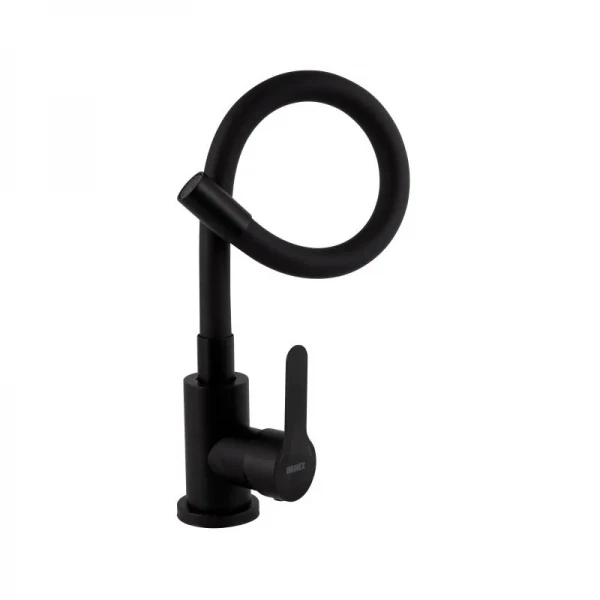 Смеситель для кухни Brinex Pure 015F3 с гибким изливом   Black Matt BRIPUR015F3BLM