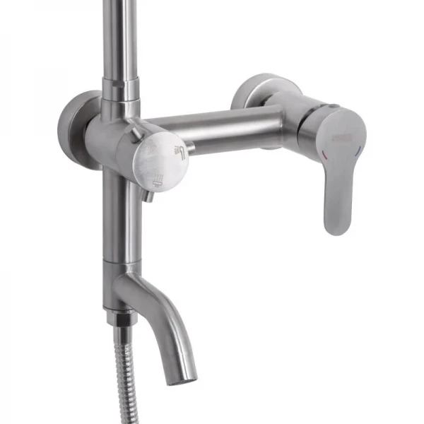 Душевая система универсальная Brinex Pure 1030 на 3 потребителя  Nickel BRIPUR1030NKL